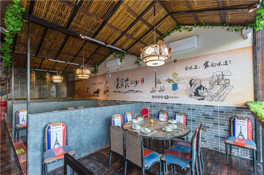 400平山里人家湘菜館裝修設(shè)計(jì)
